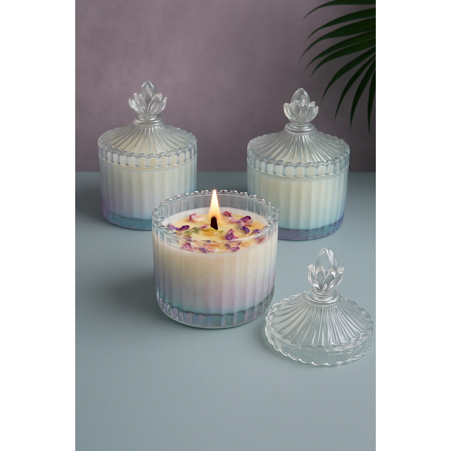 Floral Crystal Candle (Set of 2)