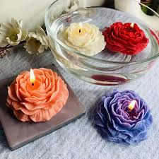 Blooming Rose Flower Candles (Set of 2)